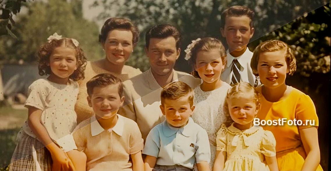 Восстановление старой семейной фотографии с помощью нейросети BoostFoto